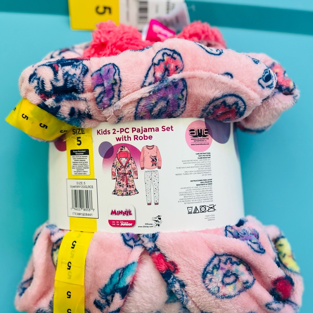 DISNEY JUNIOR KIDS 2 PC PAJAMA
SET WITH ROBE. MINNIE!! SIZE 5 New with tag. - Picture 3 of 4